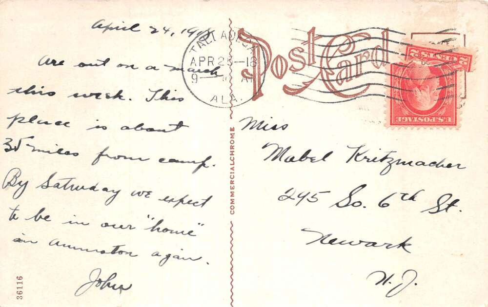 Talladega Alabama State School for Deaf and Dumb Johnson Hall Postcard AA73338 - Image 2