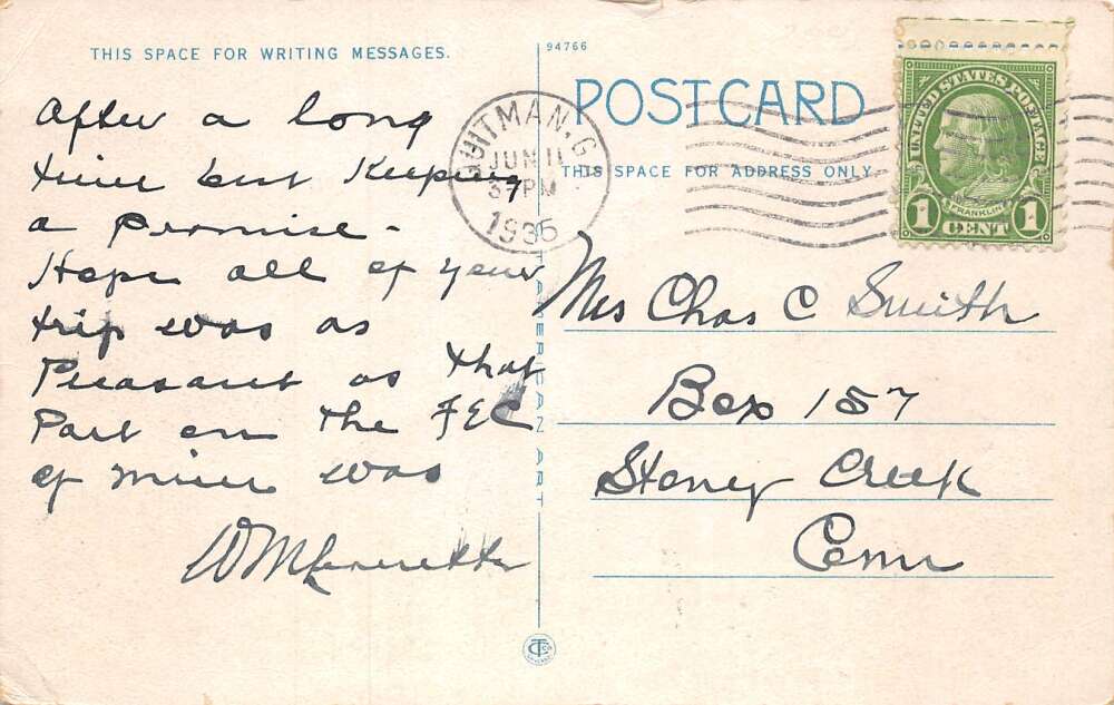 Quitman Georgia Lee Street Looking South Vintage Postcard AA73345 - Image 2