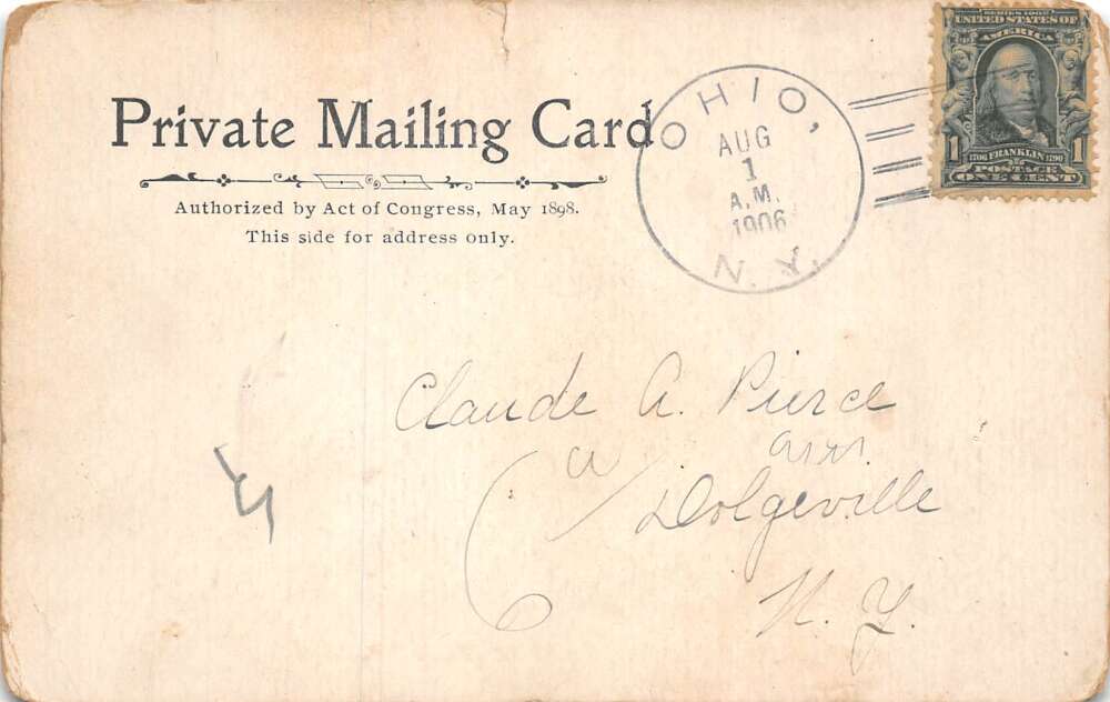 Ohio New York Methodist Episcopal Parsonage Private Mail Postcard AA73392 - Image 2