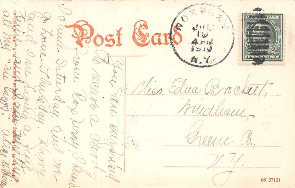 Roxbury Catskills New York Kirkside Park Scenic View Vintage Postcard AA73397 - Image 2