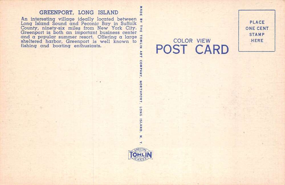 Greenport Long Island New York Blue Point Oysters Vintage Postcard AA73449 - Image 2