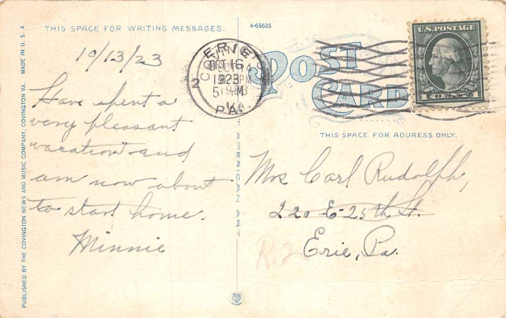 Covington Virginia Furnace Machine Shop and Tannery Vintage Postcard AA73463 - Image 2