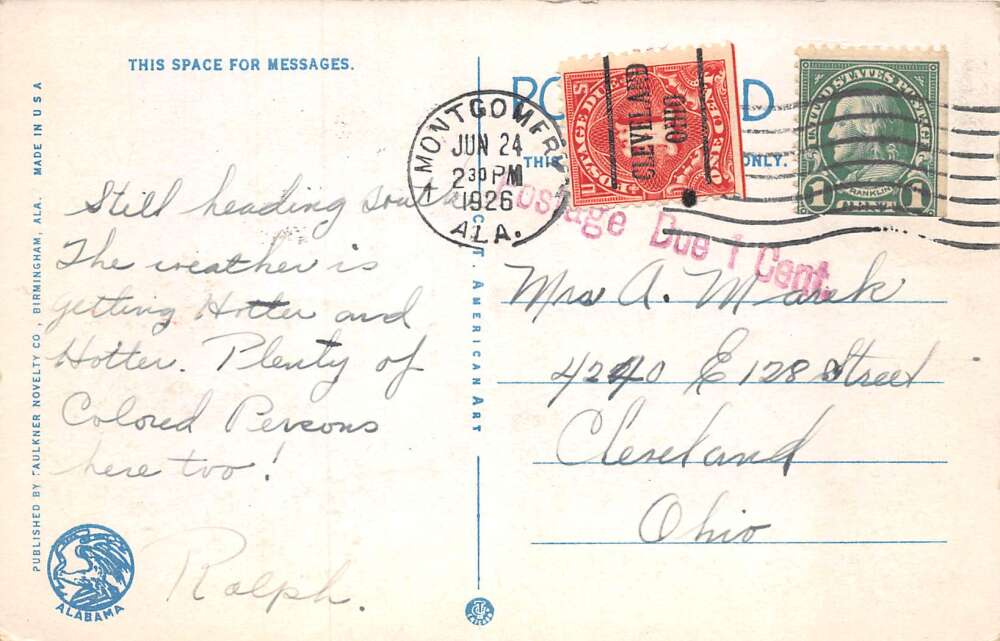 Birmingham Alabama Ensley Steel Plant Factory Vintage Postcard AA73480 - Image 2