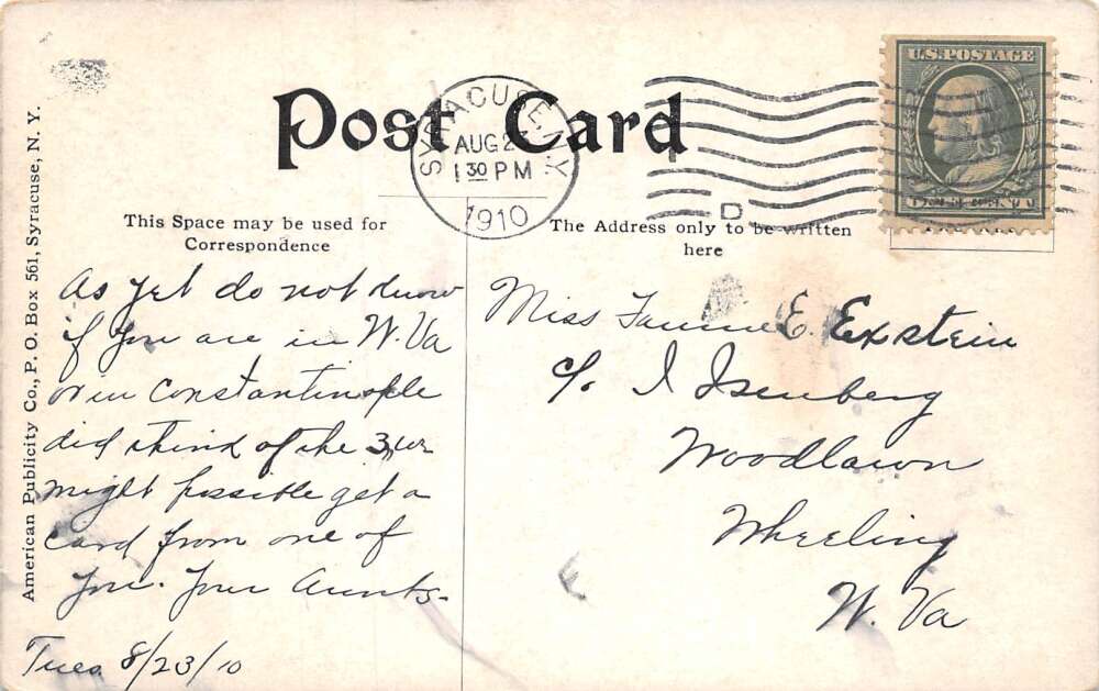 Onodaga Lake New York Long Branch Park Entrance Vintage Postcard AA73485 - Image 2