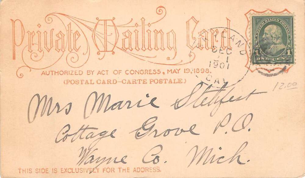 Shasta Springs California Train Station Private Mail Vintage Postcard AA73525 - Image 2