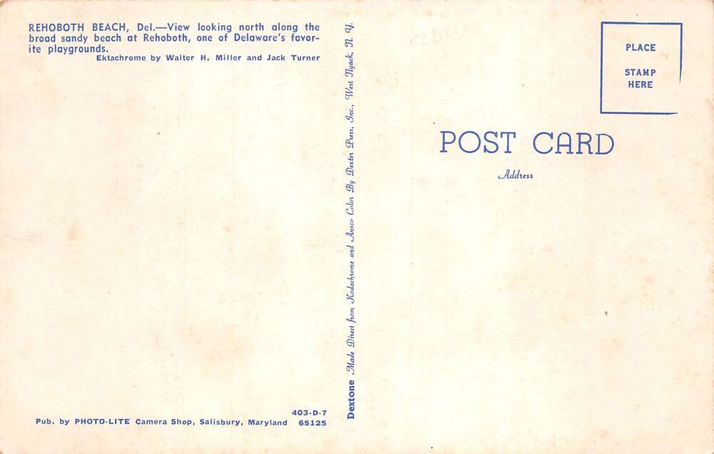 Rehoboth Beach Delaware Beach Scene with Life Guards Vintage Postcard AA73641 - Image 2