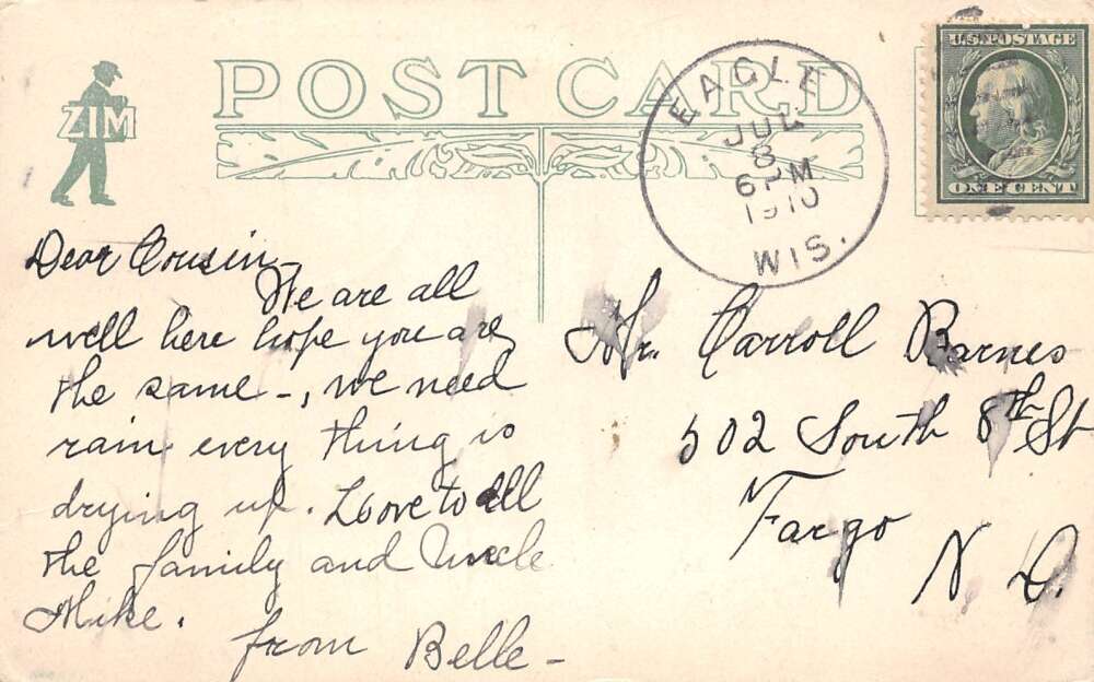 Eagle Wisconsin School House Vintage Postcard AA73657 - Image 2