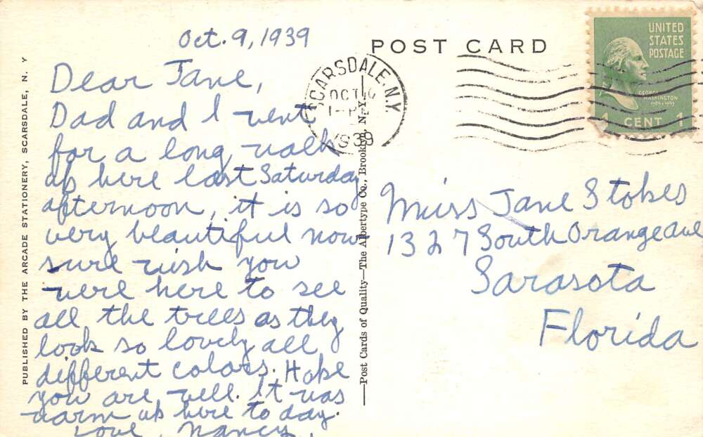 Scarsdale New York Bronx River Parkway Vintage Postcard AA73878 - Image 2