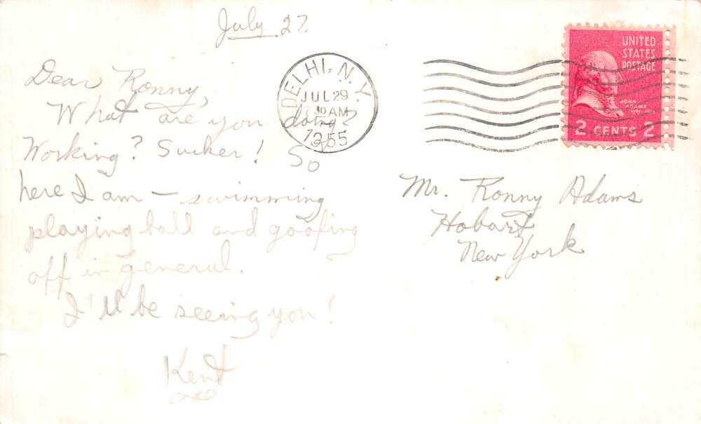 Delhi New York 4H Camp Shankitunk Swimming Pool Vintage Postcard AA73883 - Image 2