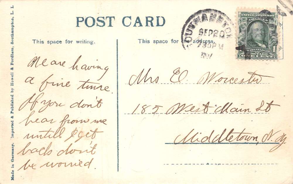 Southampton Long Island New York Mrs TG Thomas Residence Postcard AA73910 - Image 2