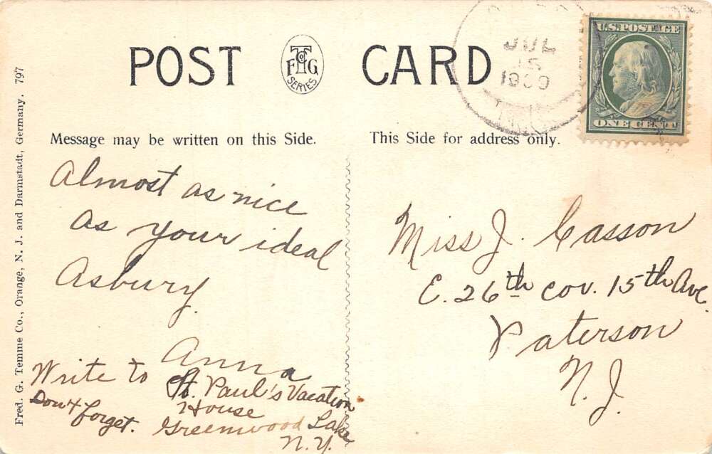 Greenwood Lake New York Waterstone Cottage Landing Vintage Postcard AA73915 - Image 2