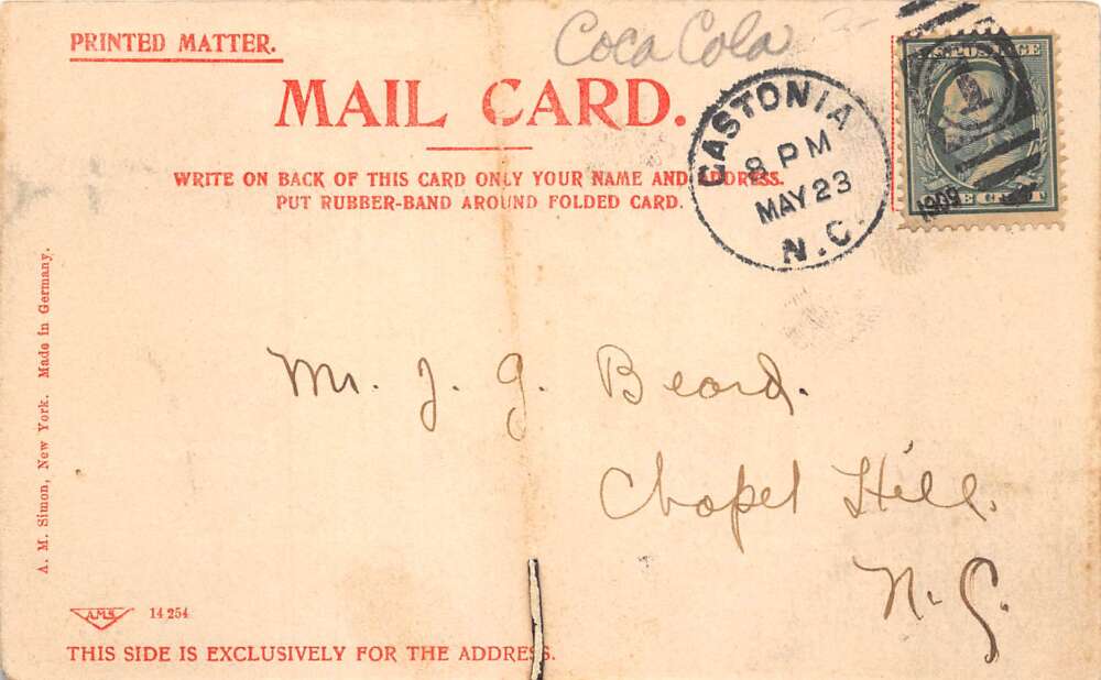 Gastonia North Carolina Main Street Looking East Vintage Postcard AA73922 - Image 2