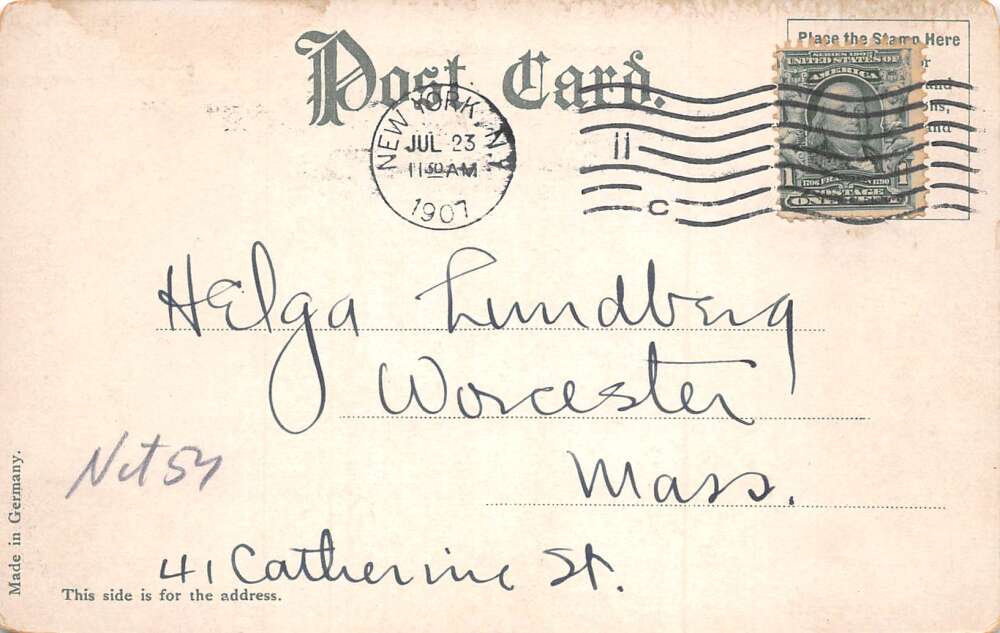 New York City Brooklyn Bridge Construction Worker Scenic View Postcard AA73965 - Image 2