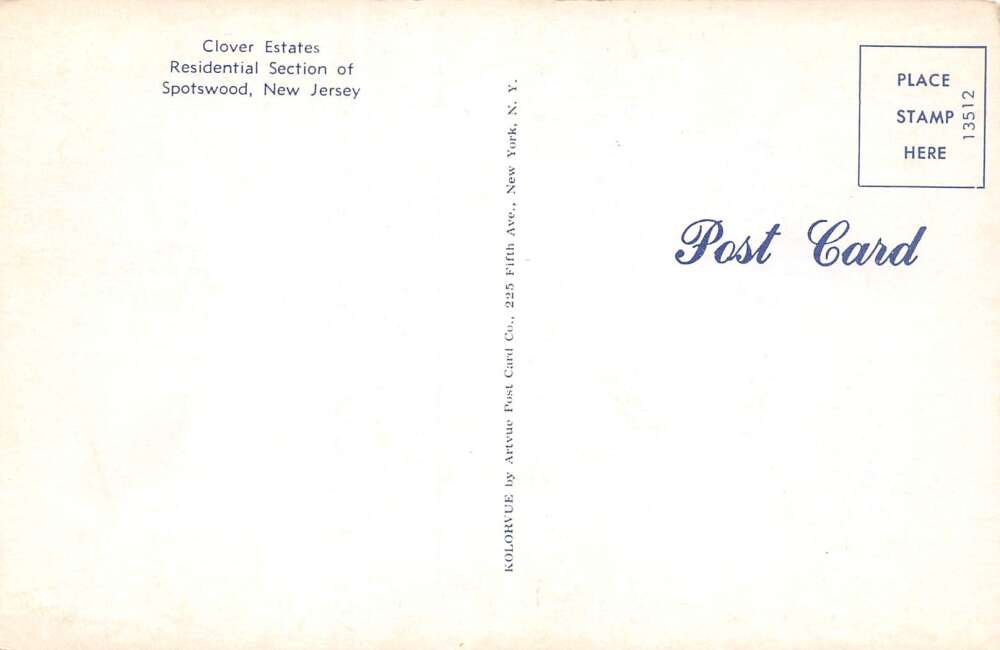 Spotswood New Jersey Clover Estates, Residential Area, Photochrome, PC U12552 - Image 2