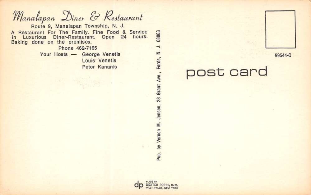 Manalapan Township New Jersey Manalapan Diner & Restaurant, Multi-View Chrome PCU12605 - Image 2