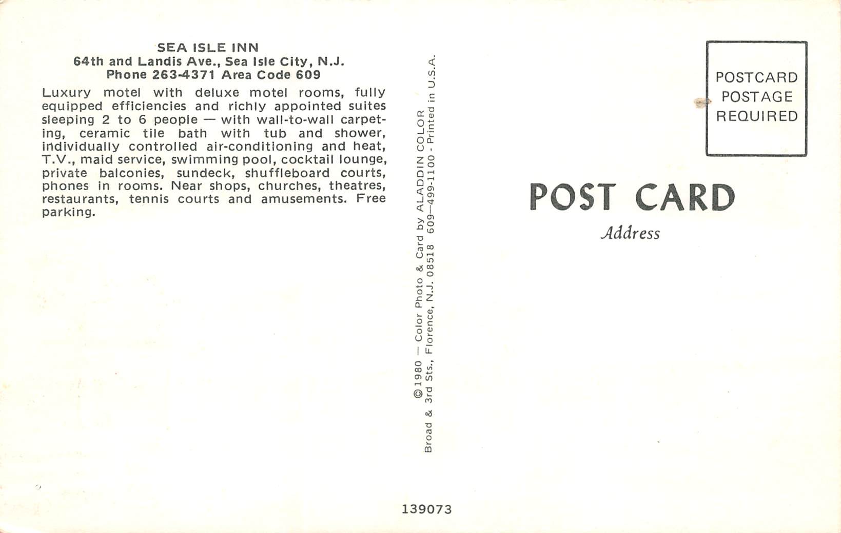 Sea Isle City New Jersey Sea Isle Inn, Multi-View Chrome Vintage Postcard U12661 - Image 2