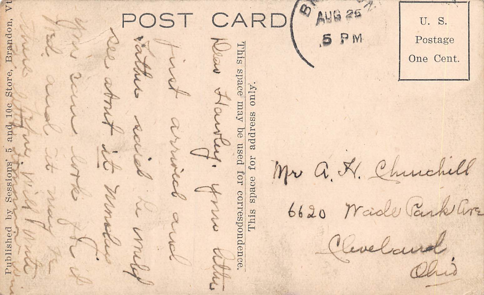 Brandon Vermont Silver Lake & Chandler's From Mt. Morse Postcard U12762 - Image 2