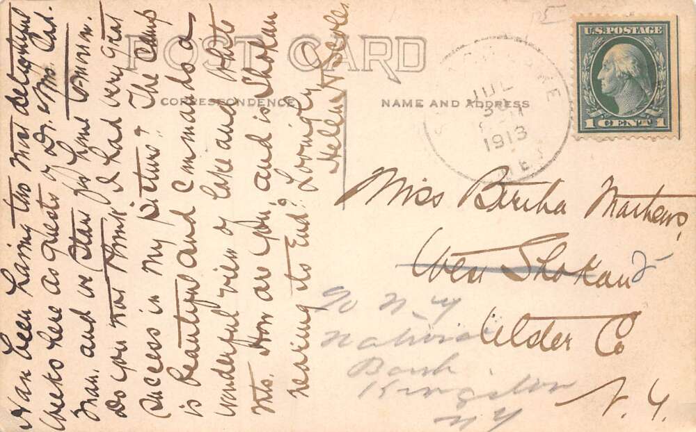 Adirondacks New York Camp Pavilion Real Photo Vintage Postcard AA74109 - Image 2