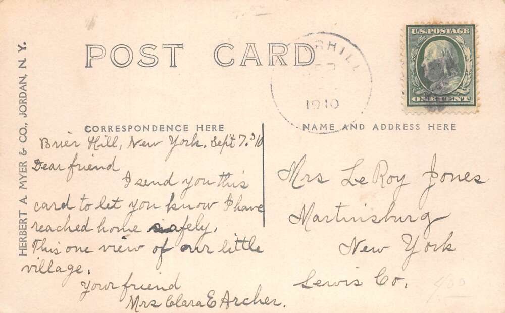 Brier Hill New York Main Street Looking North Vintage Postcard AA108423 - Image 2