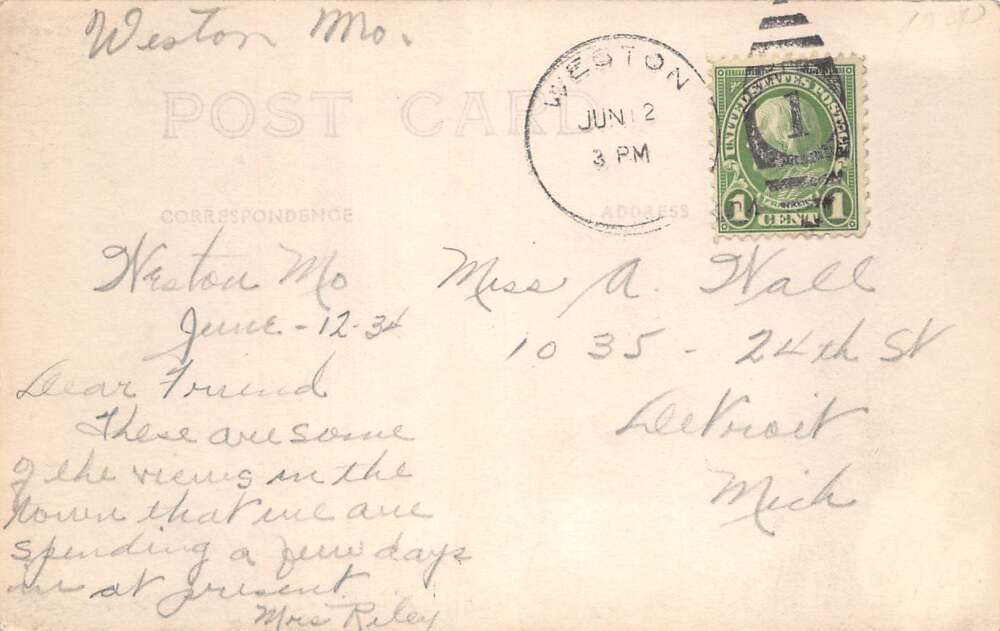 Weston Missouri Churches Real Photo Vintage Postcard AA108424 - Image 2