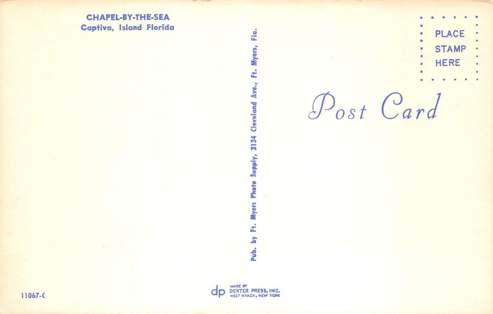 Captiva Island Florida Chapel by the Sea Vintage Postcard AA108516 - Image 2