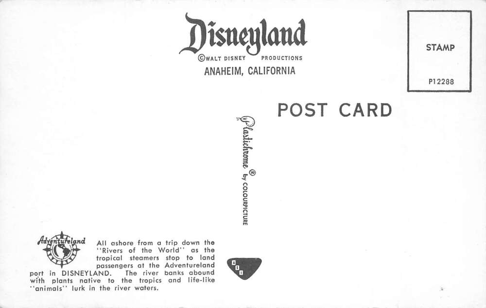 Disneyland Adventureland Rivers of the World Boat Ride Postcard AA108545 - Image 2