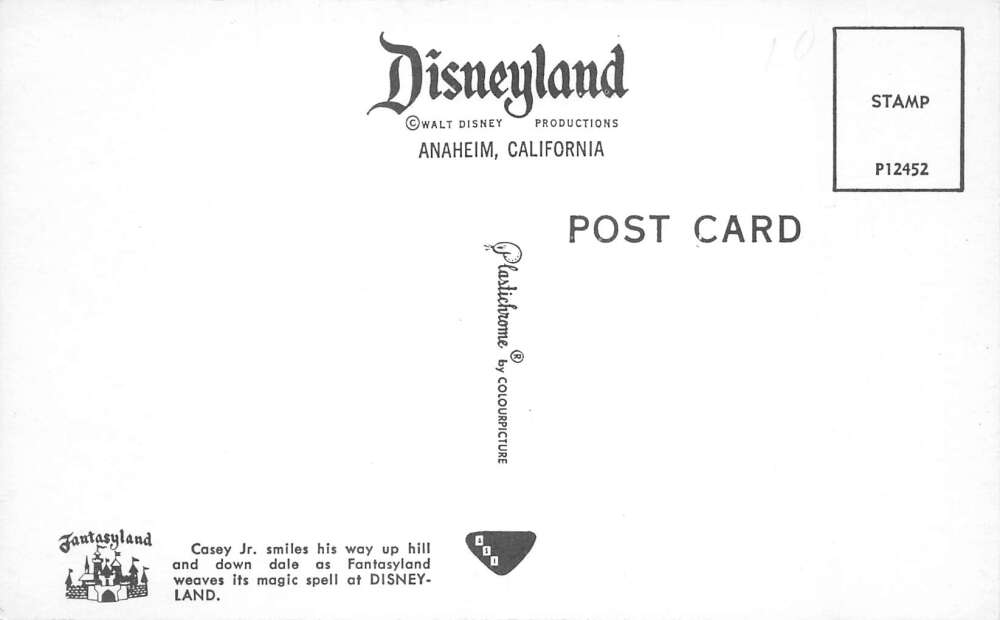 Disneyland Fantasyland Casey Jr Train Engine Vintage Postcard AA108546 - Image 2