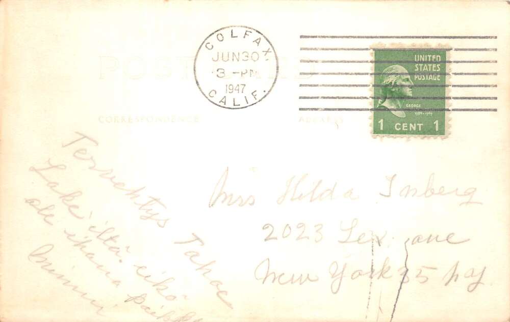 Lake Tahoe California Cabin and Lake Scenic View Real Photo Postcard AA108552 - Image 2