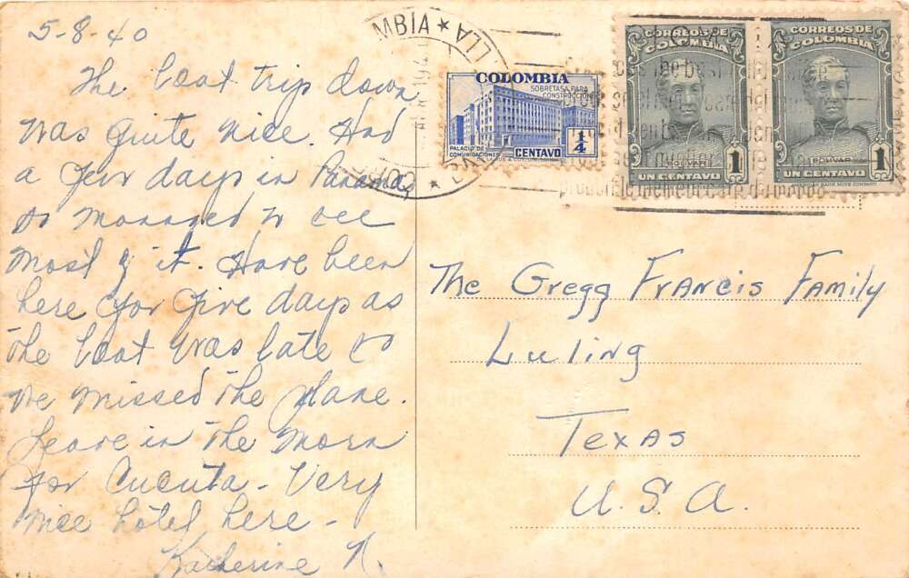 Barranquilla Colombia Lady Smoking Cigar with Dog Real Photo Postcard AA108557 - Image 2