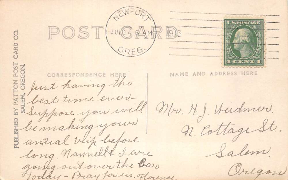 Newport Oregon on Beach with Baby and Wheel Chair Real Photo Postcard AA108568 - Image 2