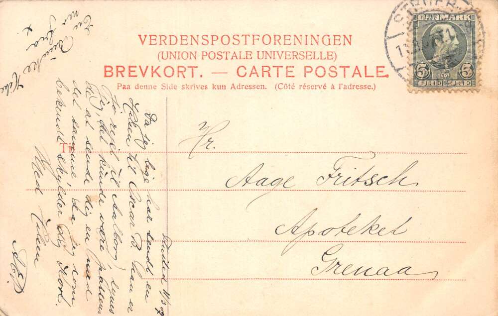 Thisted Denmark Jernbanegade Street Scene Vintage Postcard AA108702 - Image 2