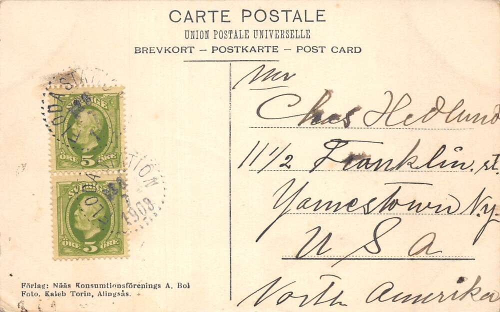 Tollered Sweden ? Naas Fakbrik Birds Eye View Vintage Postcard AA108707 - Image 2