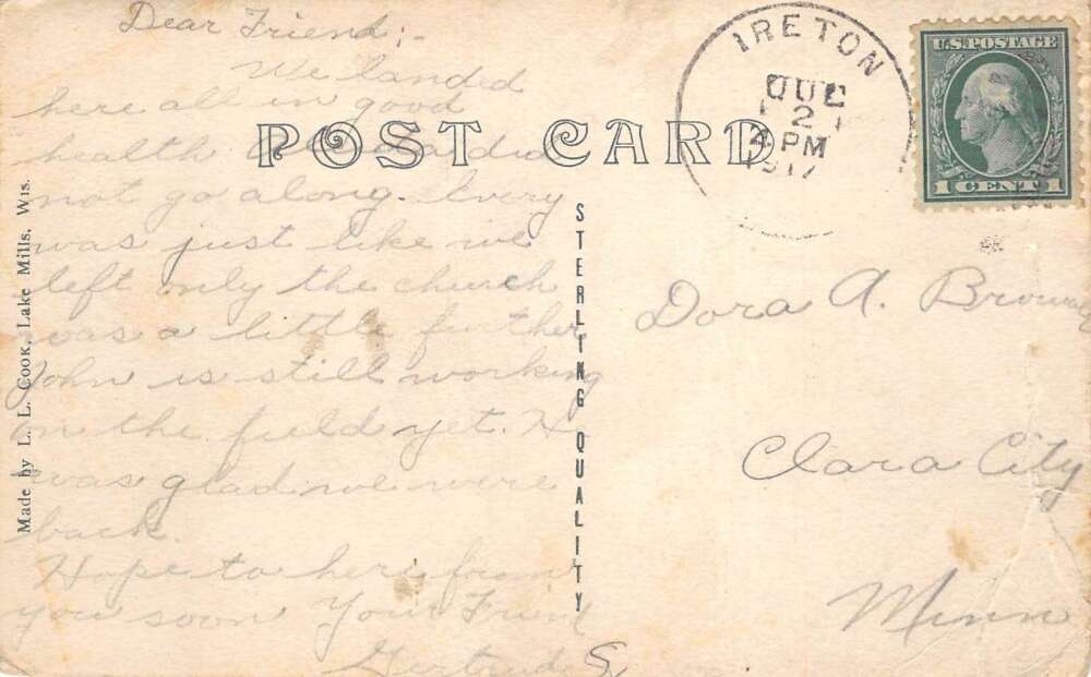 Ireton Iowa Main Street Looking South Real Photo Postcard AA108920 - Image 2