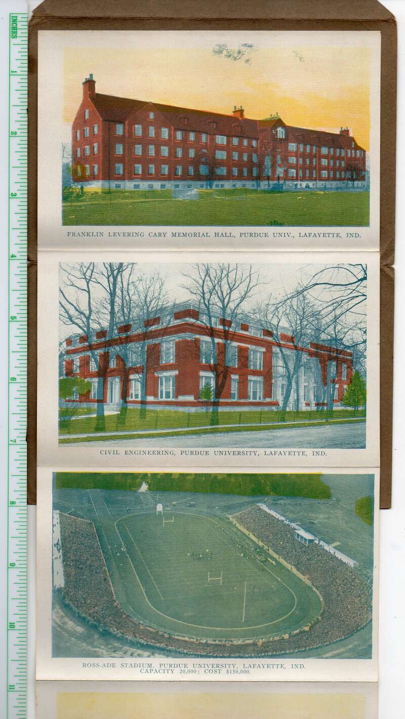 Lafayette Indiana Purdue University Views Postcard Folder AA108928 - Image 2