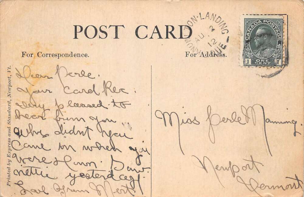 Knowlton Landing Canada Newport Vermont Pightle Camp Molsen Cottage PC AA108970 - Image 2