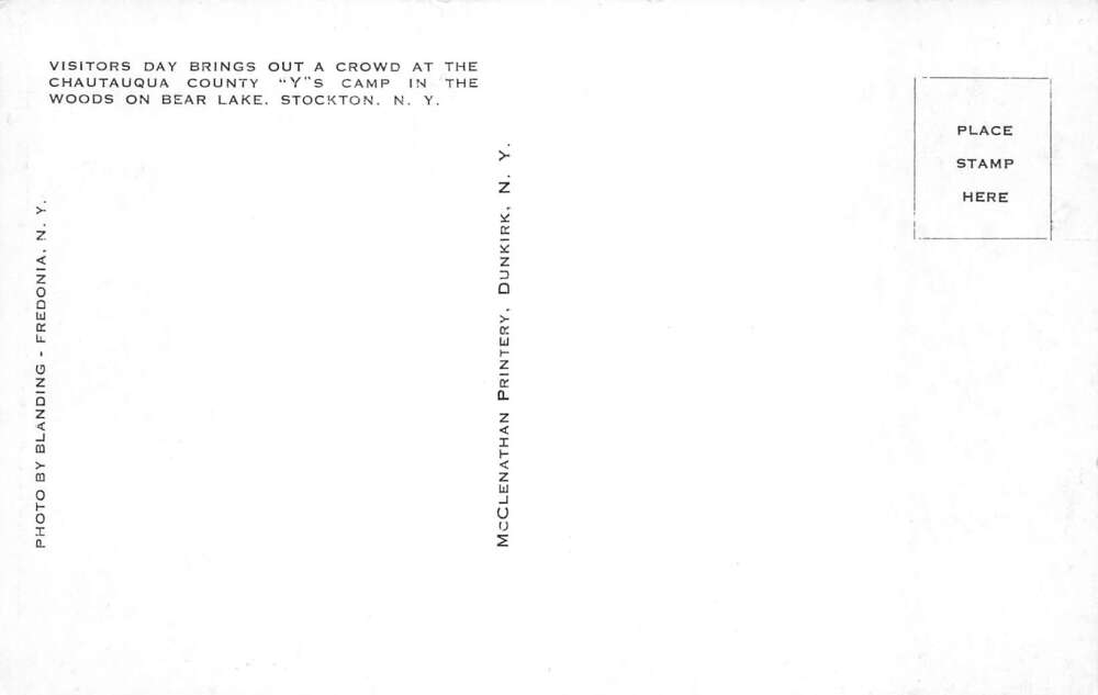 Stockton New York Bear Lake Y Camp Visitors Day Postcard AA108985 - Image 2