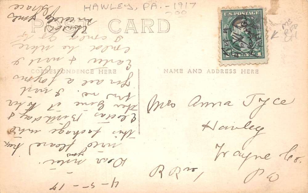 Hawley Pennsylvania Lake Side Log Gazebo Real Photo Vintage Postcard AA108995 - Image 2