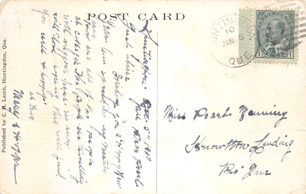 Huntingdon Quebec Canada New Bridge Vintage Postcard AA109010 - Image 2