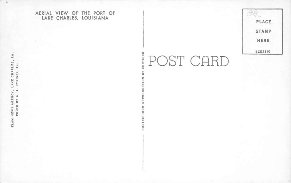 Lake Charles Louisiana The Port Aerial View Vintage Postcard AA109035 - Image 2