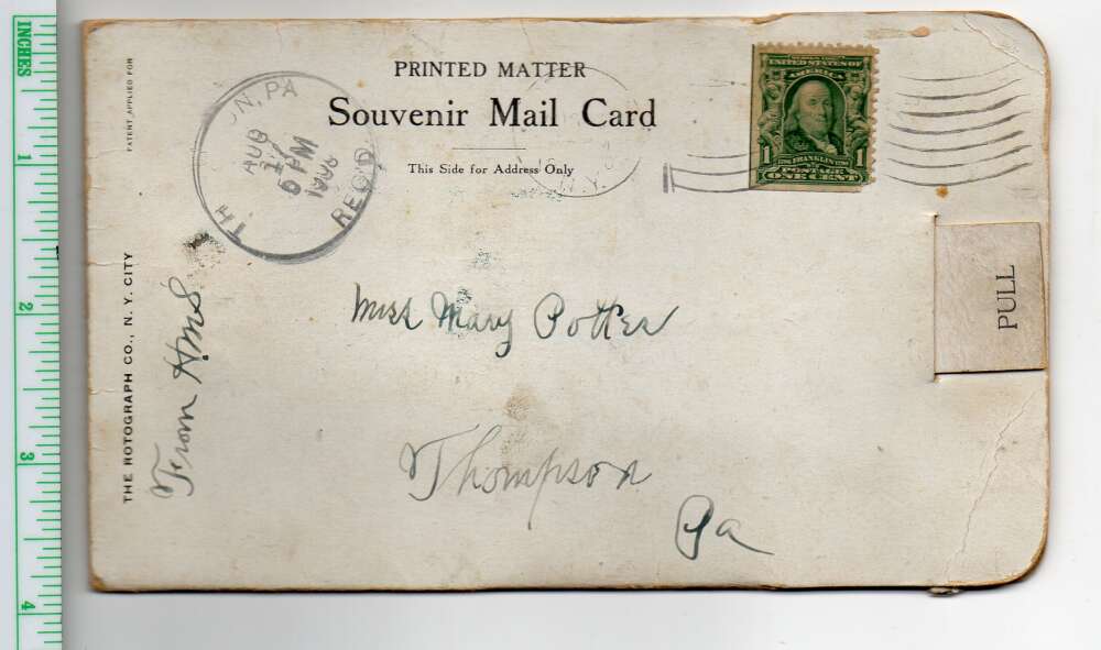 Middletown New York Fold Out Fan Views Novelty Mechanical Postcard AA109204 - Image 2