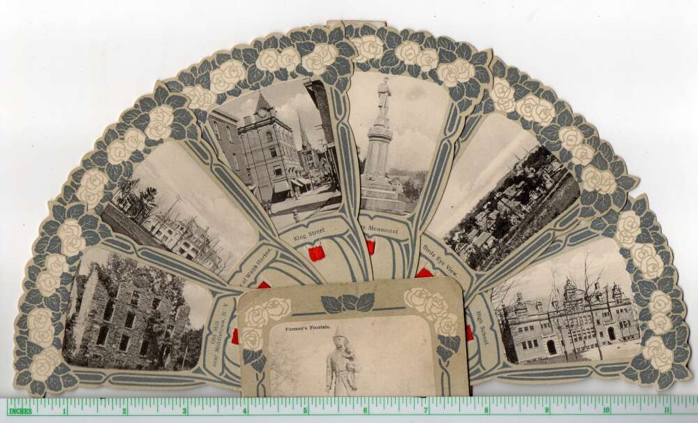 Middletown New York Fold Out Fan Views Novelty Mechanical Postcard AA109204 - Image 3
