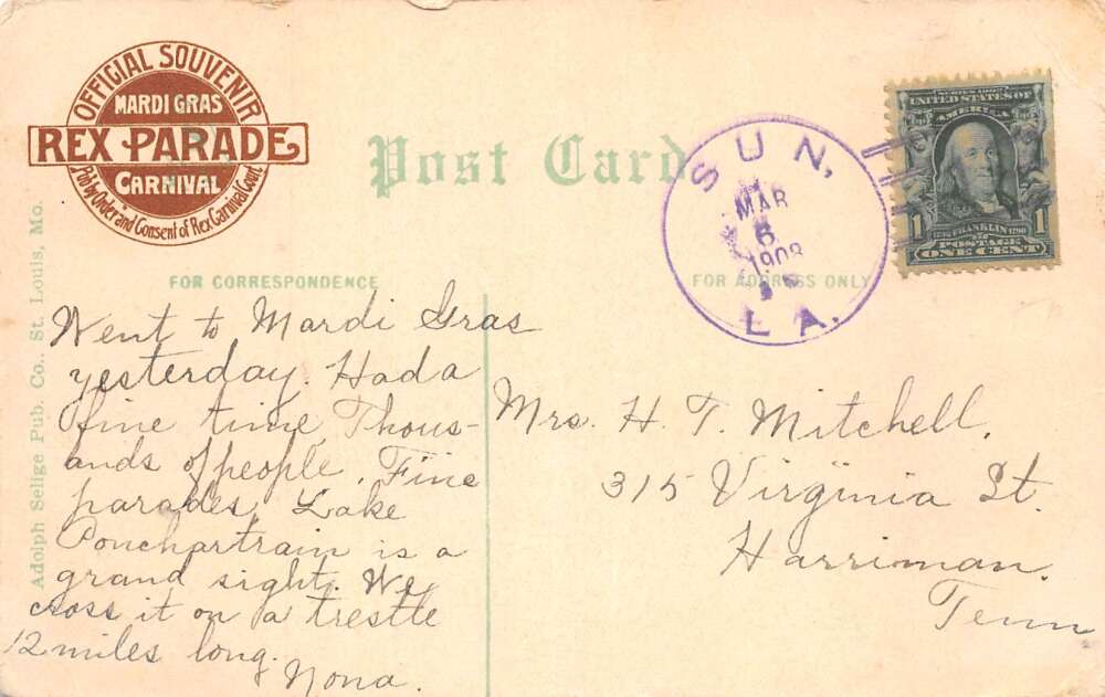 New Orleans Louisiana Mardi Gras Parade Float Childhood Classics PC AA109245 - Image 2