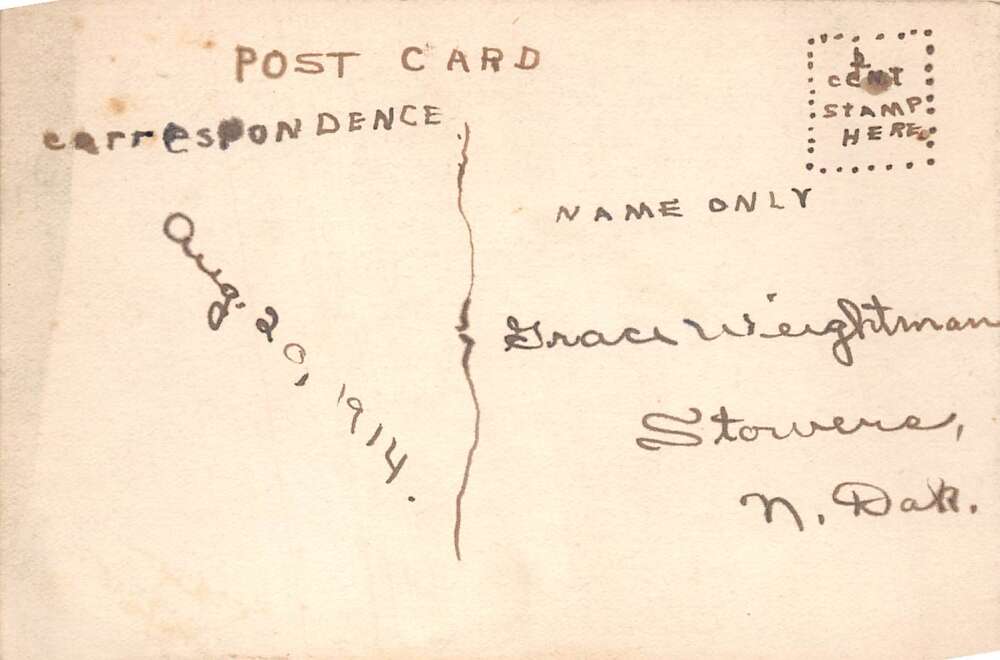 Pretty Lady Portrait with Flowers Hand Made Vintage Postcard AA109249 - Image 2