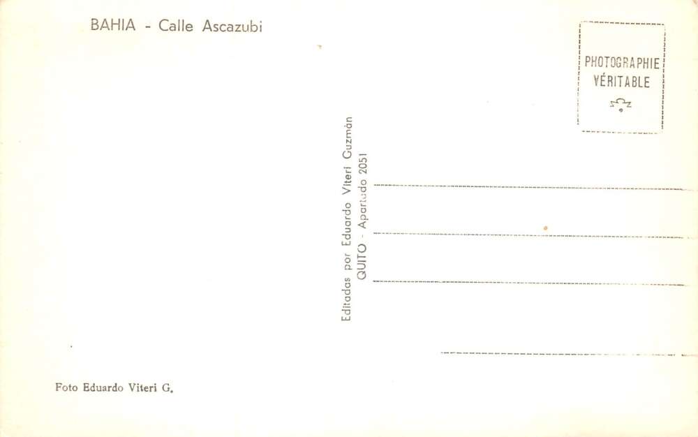 Bahia de Caraquez Ecuador Ascazubi Street Scene Tinted Real Photo PC AA109265 - Image 2