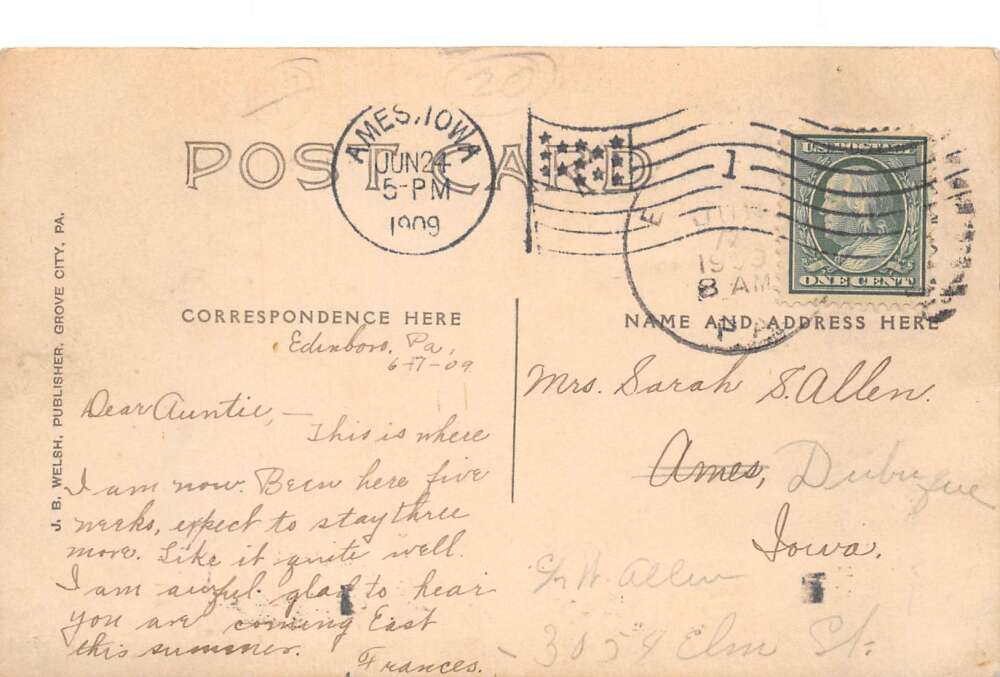 Edinboro Pennsylvania ESNS Students Spring Term Real Photo Postcard AA109519 - Image 2