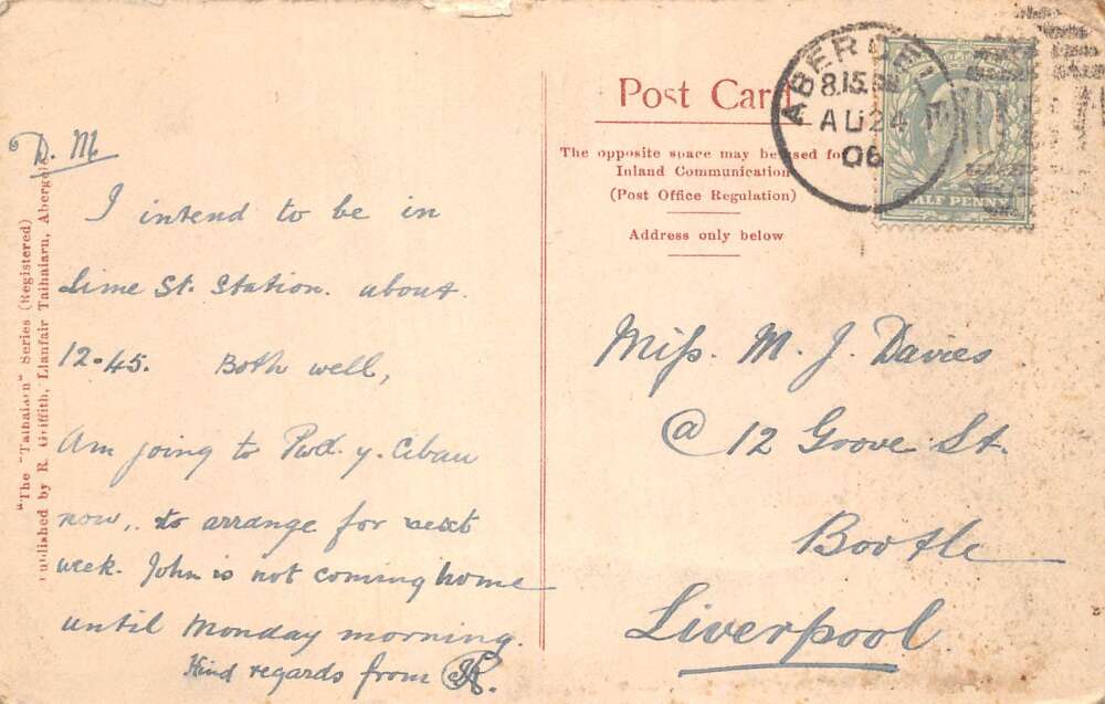 Llanfair Talhaiarn Wales Birds Eye View Vintage Postcard AA109548 - Image 2