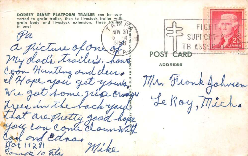 Dorset Giant Platform Trailer Truck Vintage Postcard AA71761 - Image 2