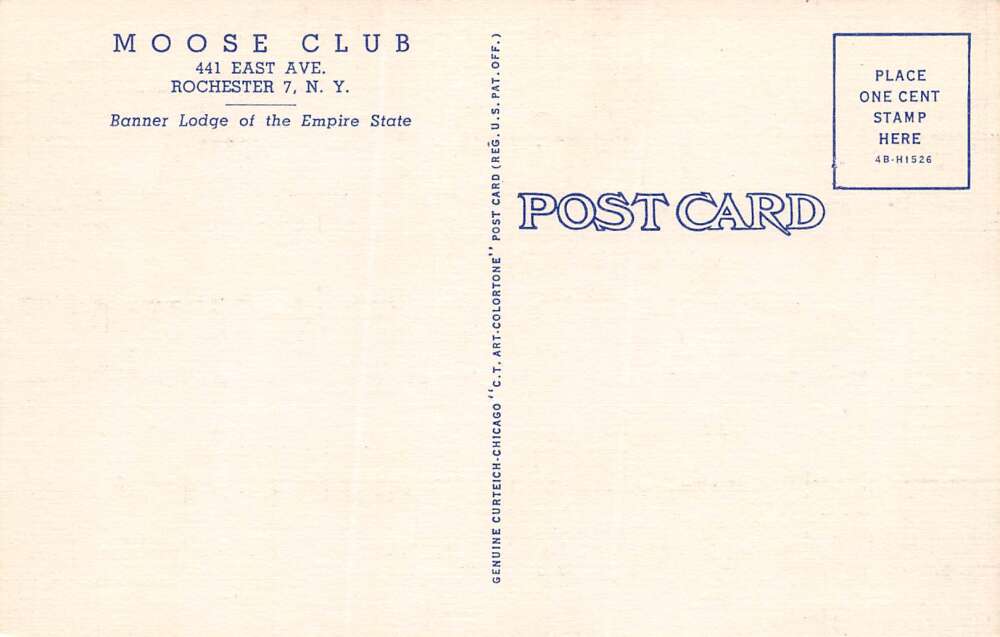 Rochester New York Moose Club, Multi-View Linen Vintage Postcard U11118 - Image 2