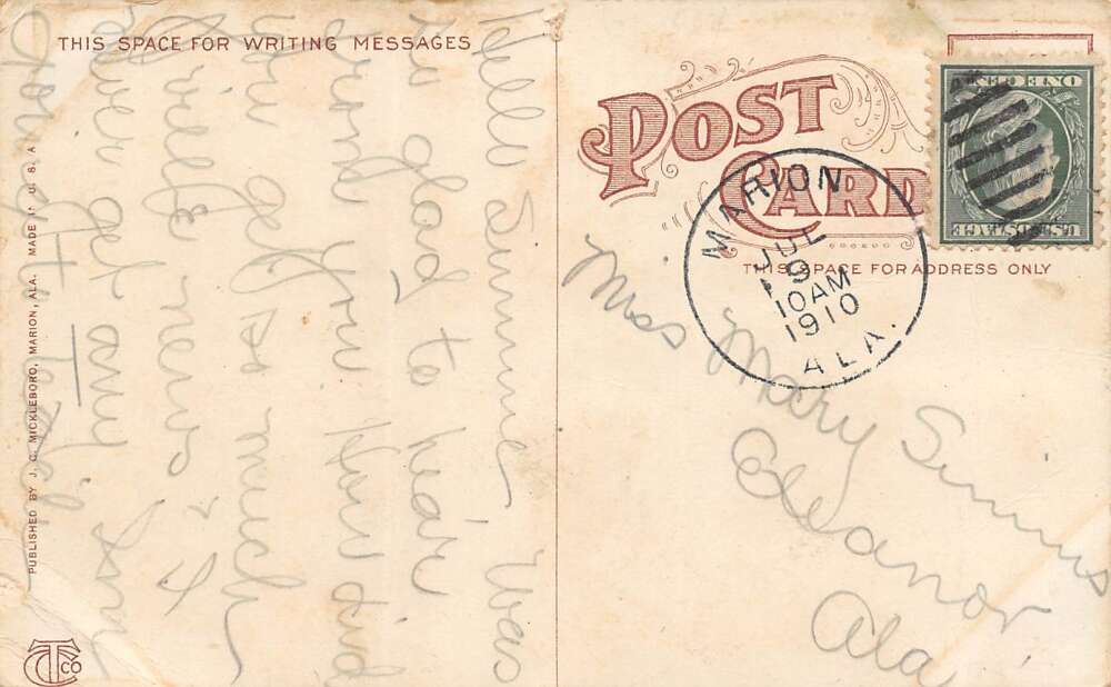 Marion Alabama Carnegie Library At Judson College, Color Lithograph PC U11130 - Image 2