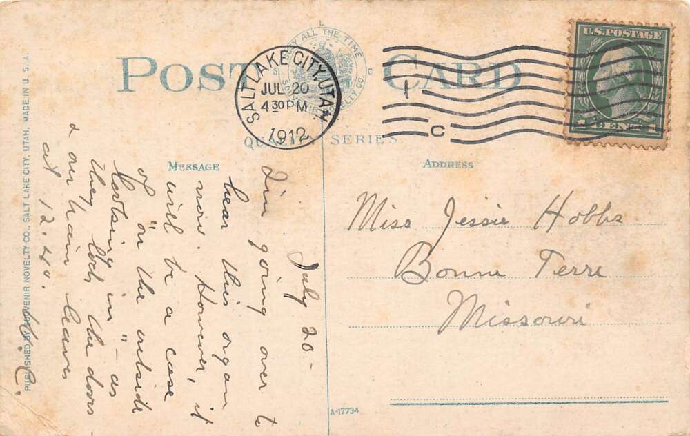 Salt Lake City Utah Mormon Tabernacle, Great Organ & Keyboard,Vintage PC U11133 - Image 2